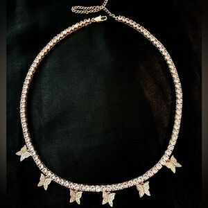 Rose Gold Butterfly Charm Necklace